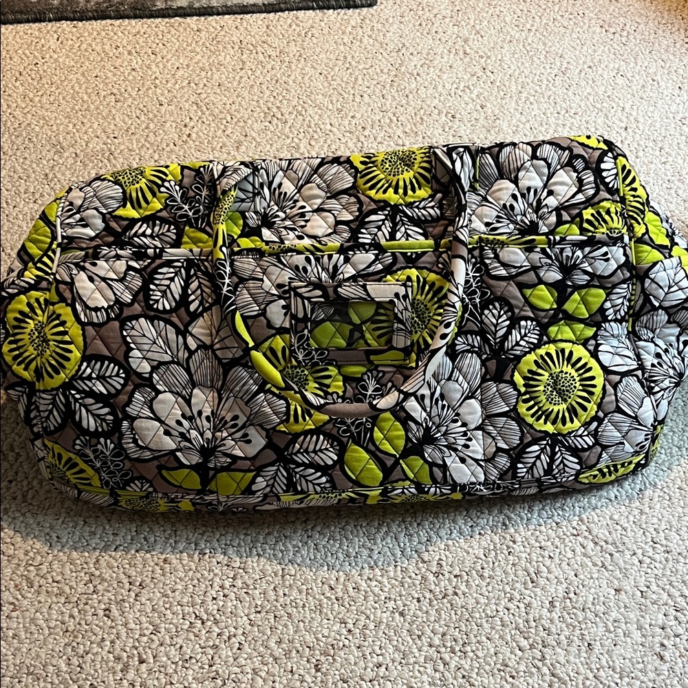 Vera Bradley Black and Green Floral Travel Bag